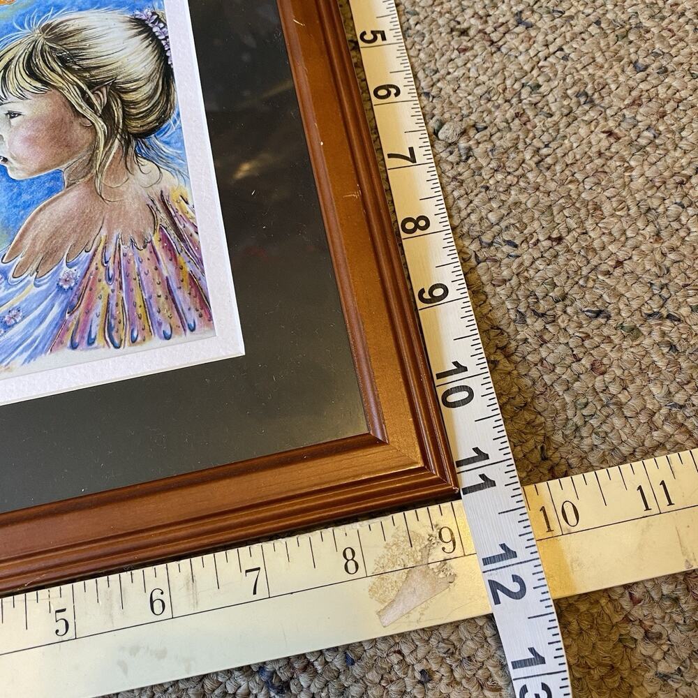Girl Fairy Fantasy Hand painted ArtPrint Paper Frame 11x9” Wall Home Decor - Picture 2 of 6